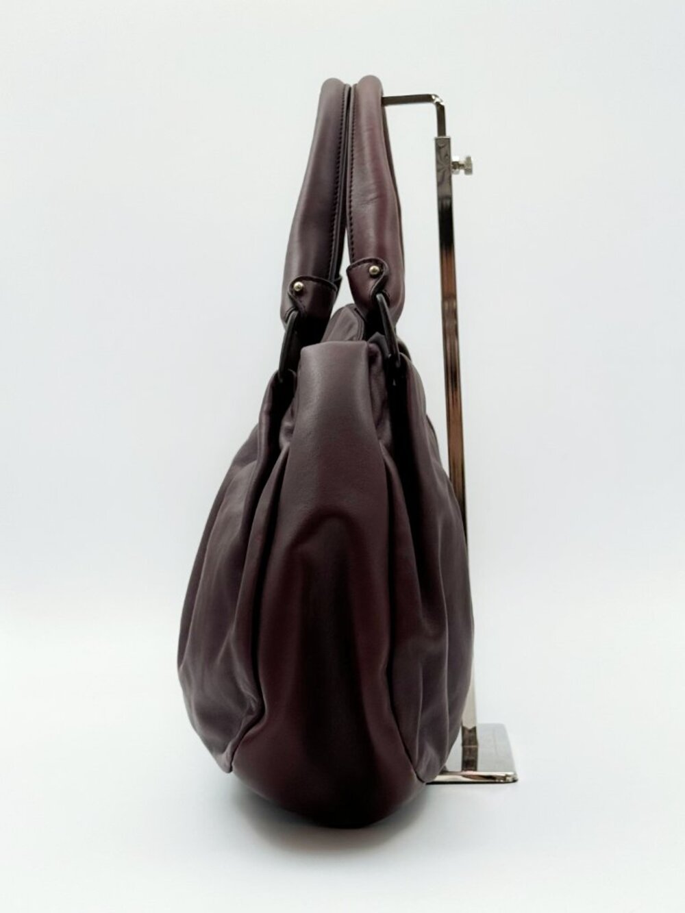 Salvatore Ferragamo Burgundy Leather Large Hobo Shoulder Tote Bag - Picture 4 of 12